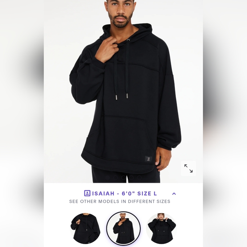 Savage Fenty Oversized Xssential Black Hoodie